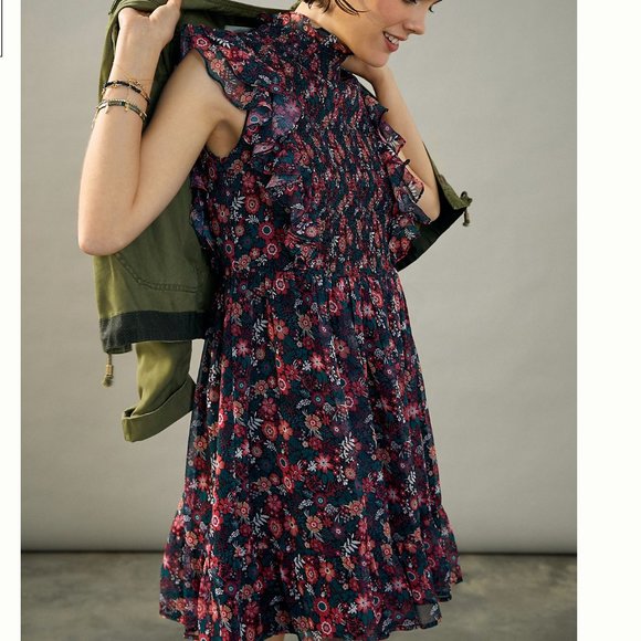 ⭐️ Katya Ruffled Floral Peasant Hipster Deco Hipster Hippie Farm Boho Chic Dress - Picture 8 of 8